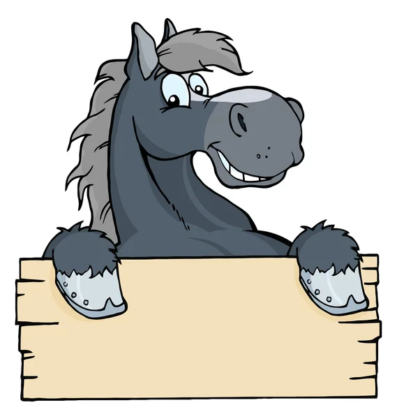 Rótulo de cavalo dos desenhos animados — Fotografia de Stock