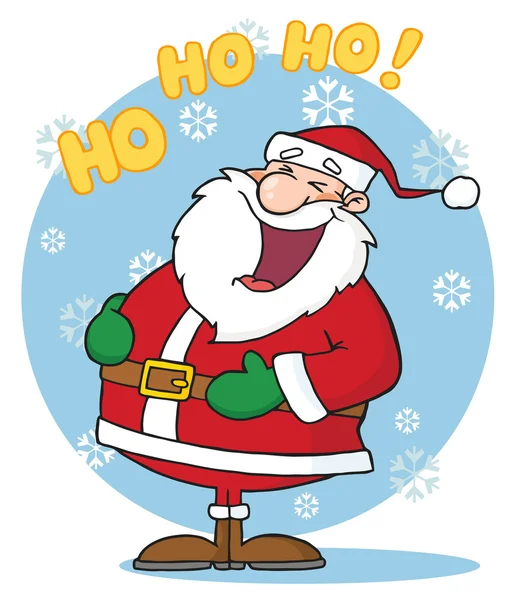 Kaukasischer Weihnachtsmann Lacht Mit Text — Stockfoto