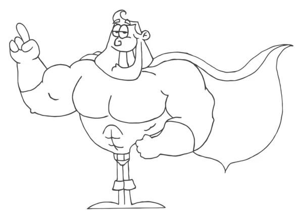 Outlined Super Hero — Stock Photo, Image