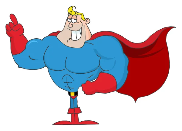 Caucasiano Super Herói Homem Gesturing — Fotografia de Stock