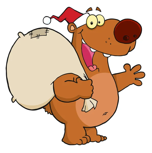 Χριστούγεννα santa αρκούδα — Φωτογραφία Αρχείου