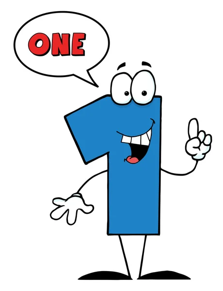 Number One Character Saying One — Stock Photo, Image