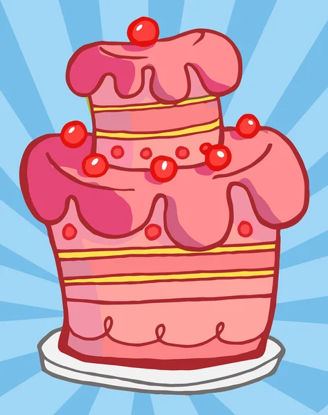 粉红色蛋糕插图 — 图库照片