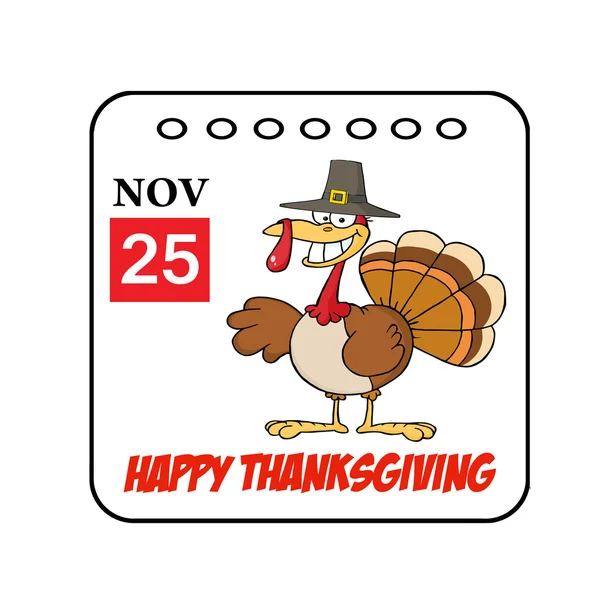 Thanksgiving Holiday Event Cartoon Calendar — Stock Photo, Image