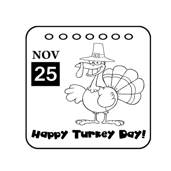 Svarta och vita thanksgiving semester kalender — Stockfoto
