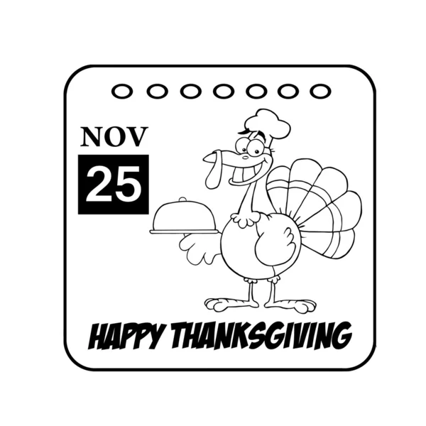 Kalendarz kreskówka Dziękczynienia — Zdjęcie stockowe