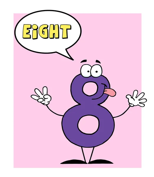 Number Eight Character Word Balloon Pink — Stock Photo, Image