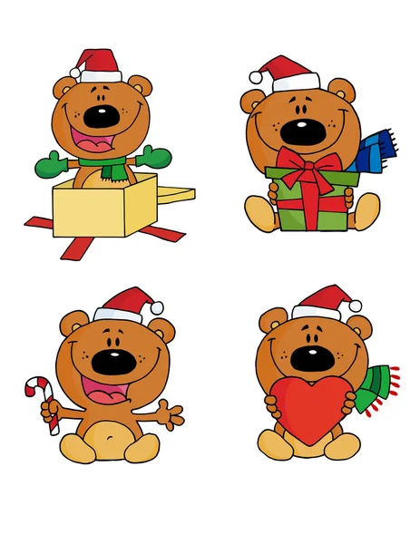 Šťastný Vánoce Kolekce Medvídek — Stock fotografie