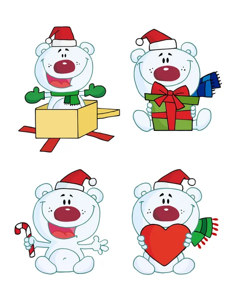 Digital Collage Of Christmas Polar Bears — Stock Photo, Image