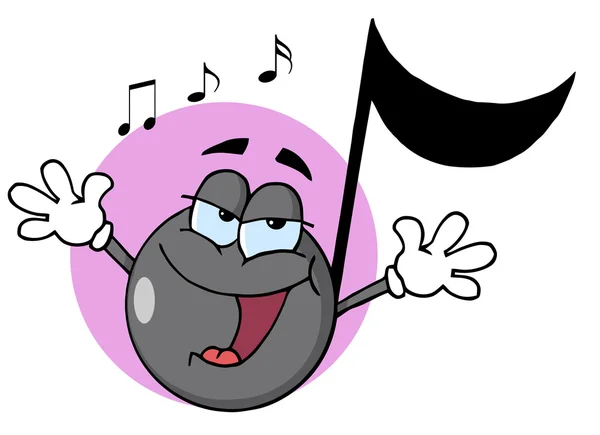 Musikalische Note Cartoon Charakter Singen — Stockfoto