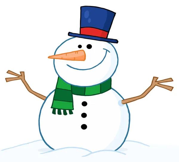 Дружелюбный Персонаж Снеговика — стоковое фото