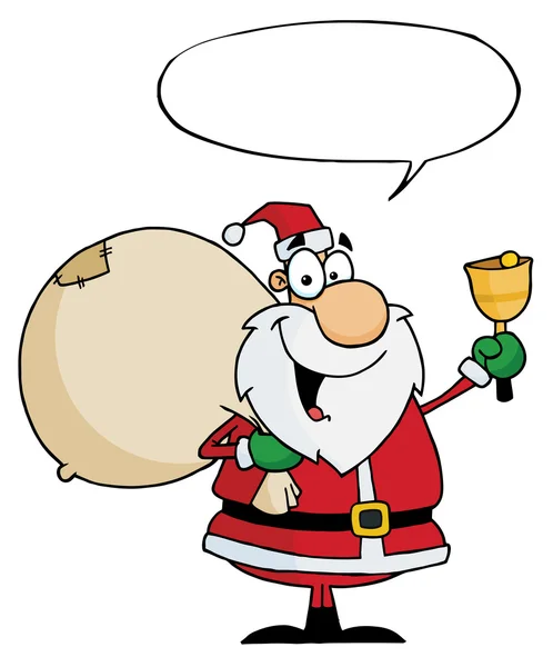 Santa claus mává zvonek — Stock fotografie
