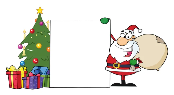Boş bir işareti ile Santa — Stok fotoğraf
