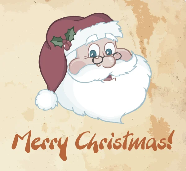 Wesołe Życzenia bożonarodzeniowe z klasycznej santa głowy — Zdjęcie stockowe