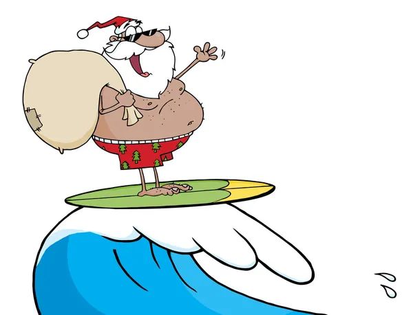 非洲圣诞老人冲浪 — 图库照片