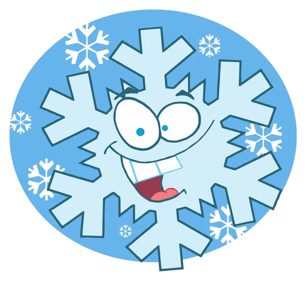 Charakter Ilustracja Kreskówka Śnieżynka — Zdjęcie stockowe