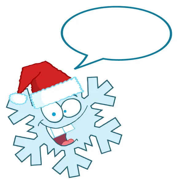 Snowflake Wearing A Santa Hat — Stock Photo, Image