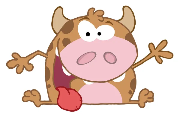 幸せな子牛の漫画のキャラクター — ストック写真