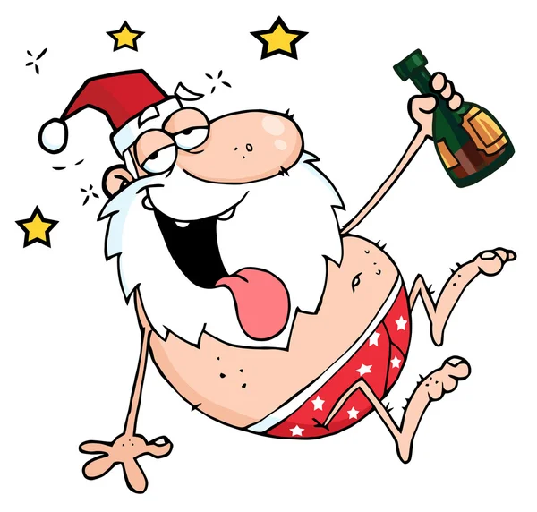 喝醉了的圣诞老人 — 图库照片