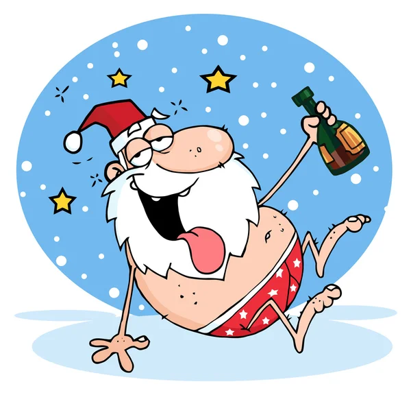 Babbo Natale ubriaco — Foto Stock