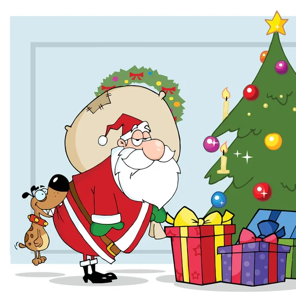 블루에 크리스마스 Santas 엉덩이 — 스톡 사진