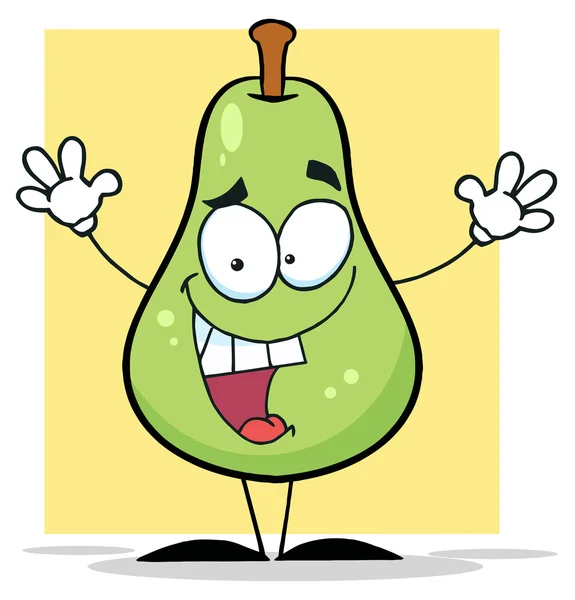 Happy Green Pear — Stok Foto