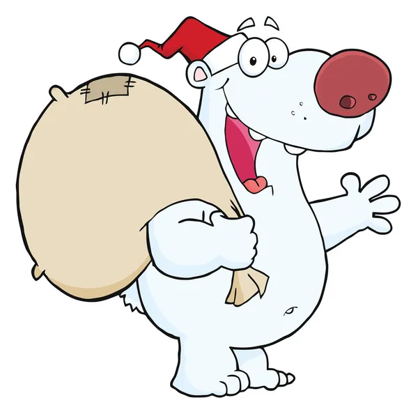 Christmas Santa Polar Bear — Stockfoto