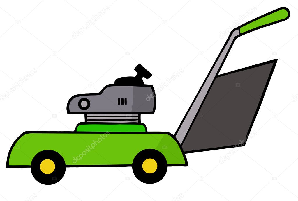 Green Lawn Mower Illustration