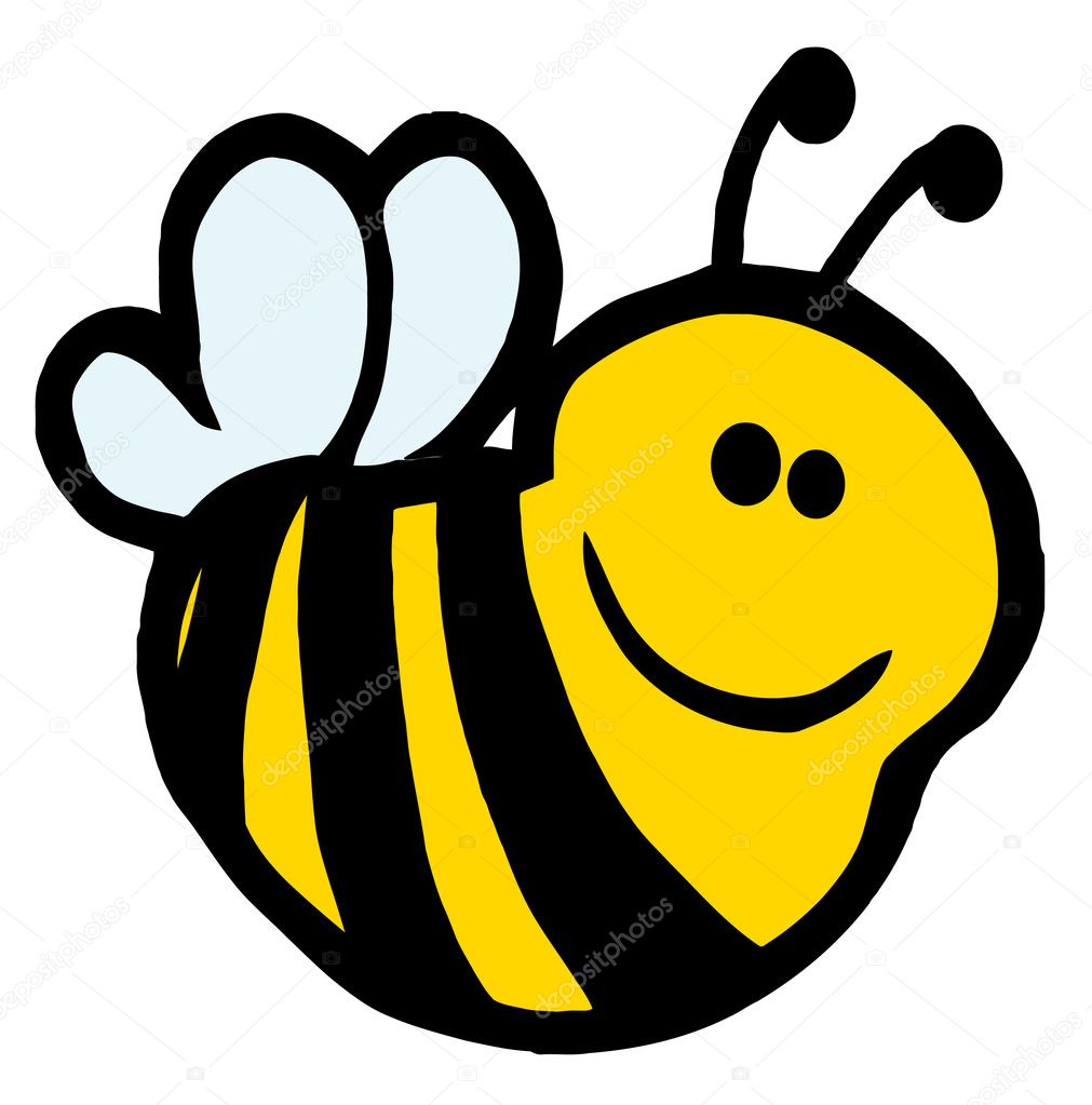 Cute Cartoon Smiling Bee — Stock Photo © HitToon #4725290