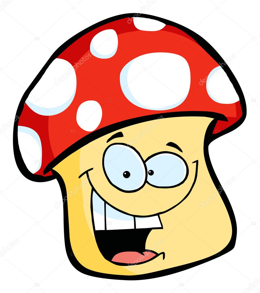 Happy Mushroom Character Smiling