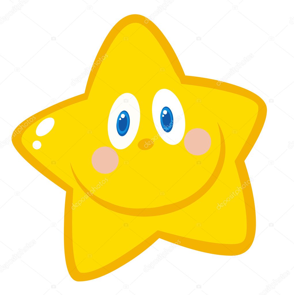 Friendly Yellow Star Face — Stock Photo © HitToon #4725374