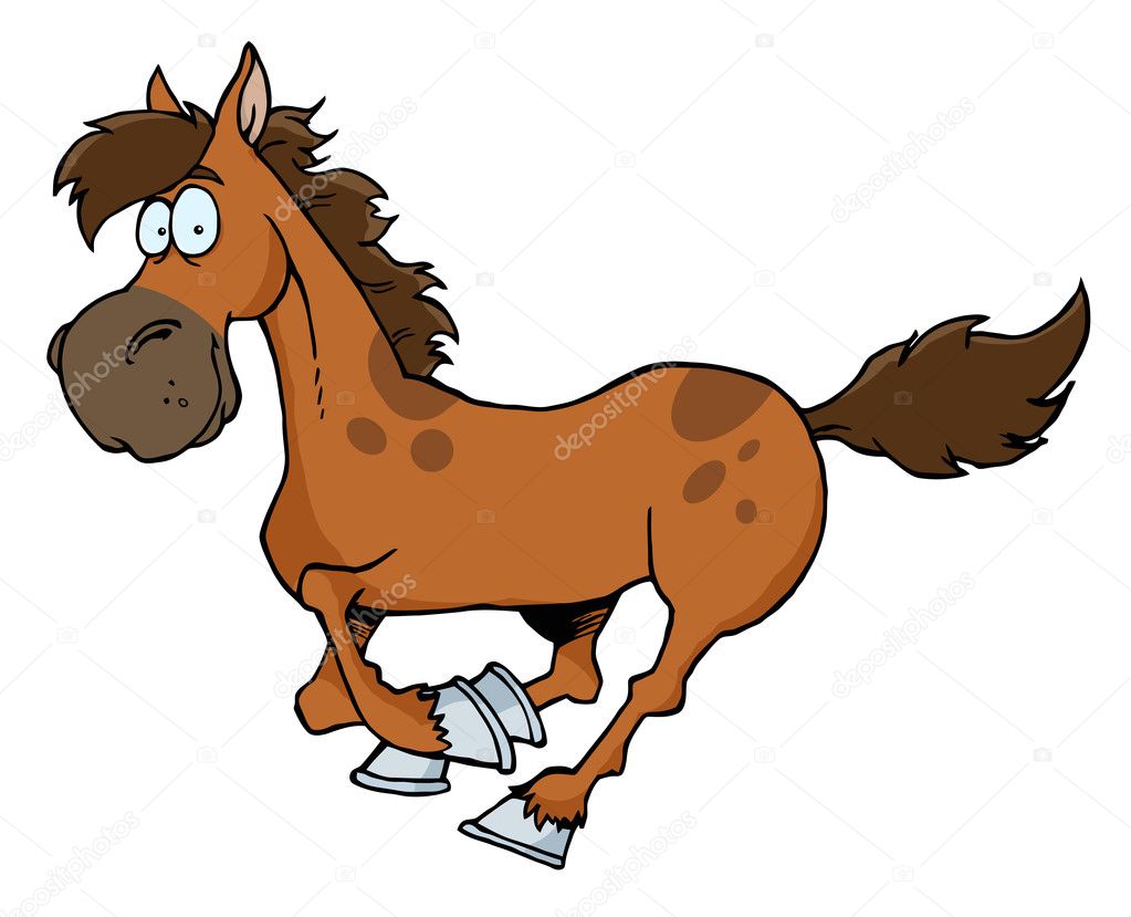 Cartoon Horse Running Stock Photo by ©HitToon 4727183