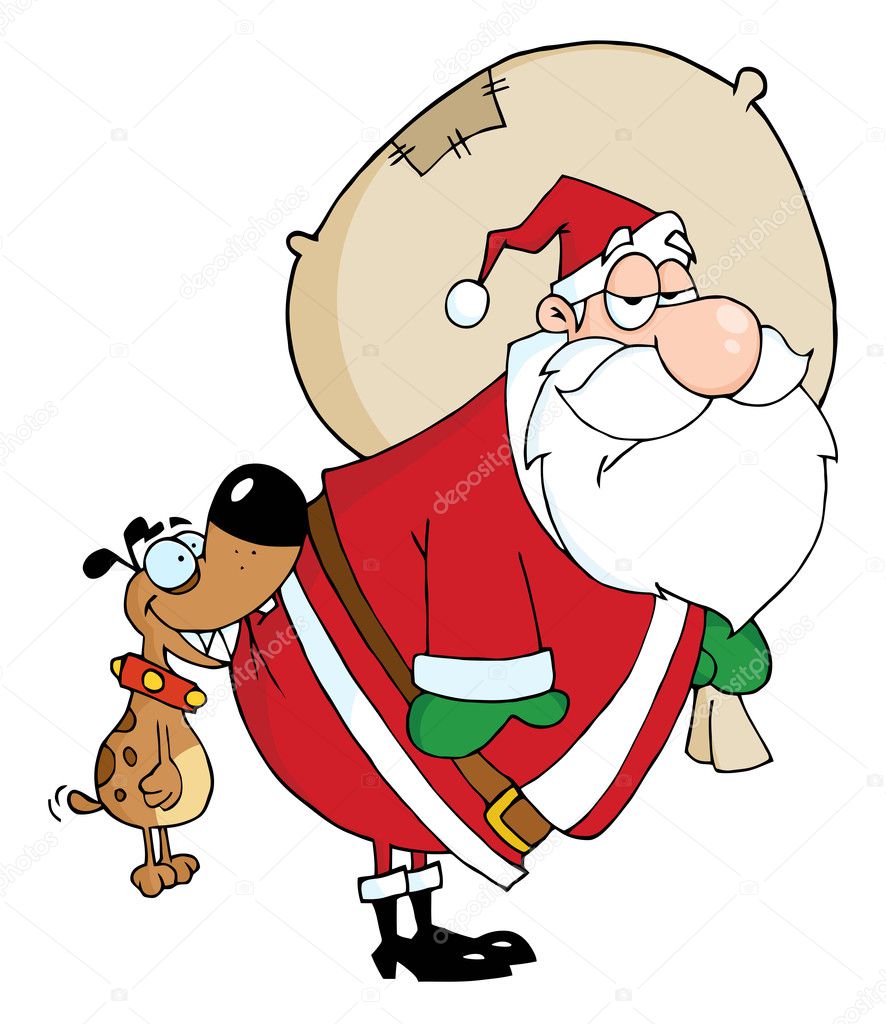Dog Biting Santas Butt Stock Photo by ©HitToon 4728079