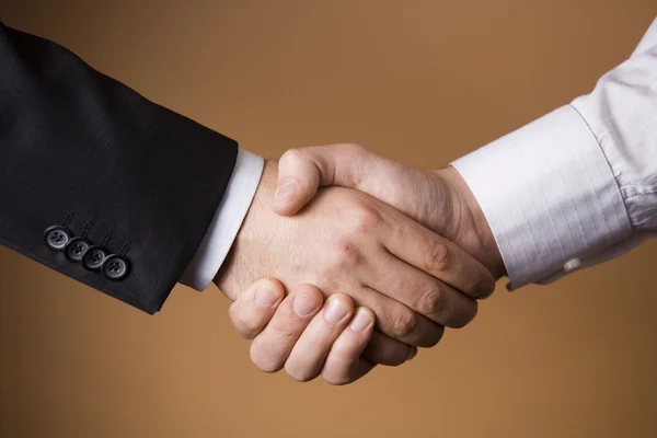 Két Üzletember Reszkető Kezek Deal Finance Üzleti Megállapodás Stock Kép