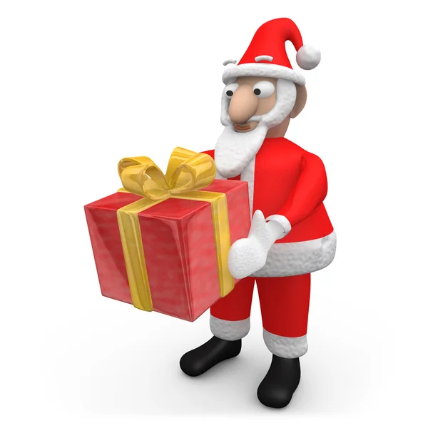 Papai Noel oferecendo um presente — Fotografia de Stock