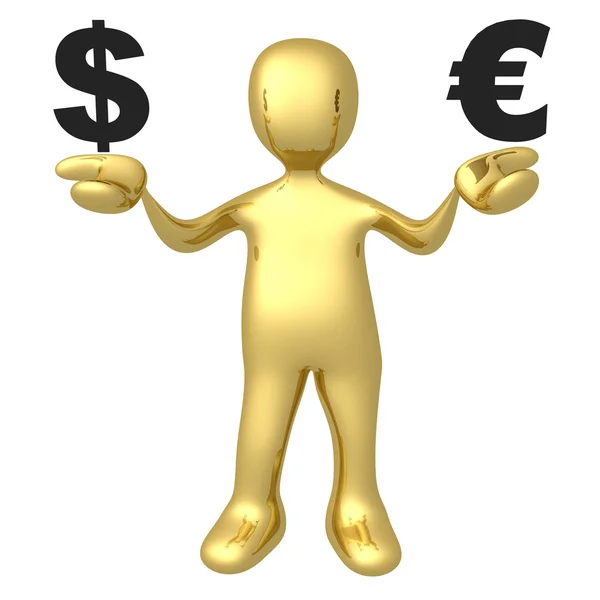 Bilgisayar Görüntü Doları Euro Oluşturulur — Stok fotoğraf