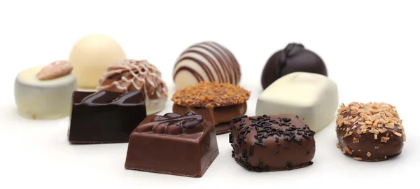 stock image Belgian chocolates on white