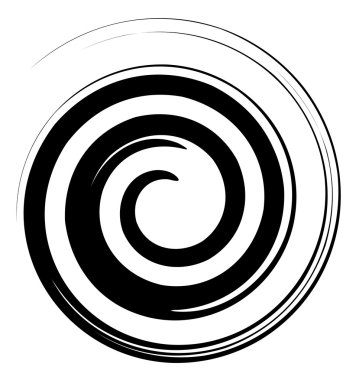 Vector image of a black and white spiral clipart