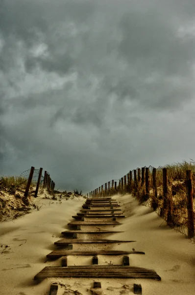 Beach staircase HDR — Φωτογραφία Αρχείου