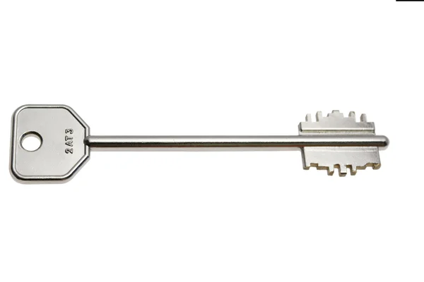 En nøgle. isoleret på hvid baggrund - Stock-foto