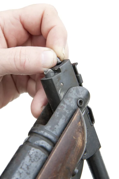 Cargando pistola de aire — Foto de Stock
