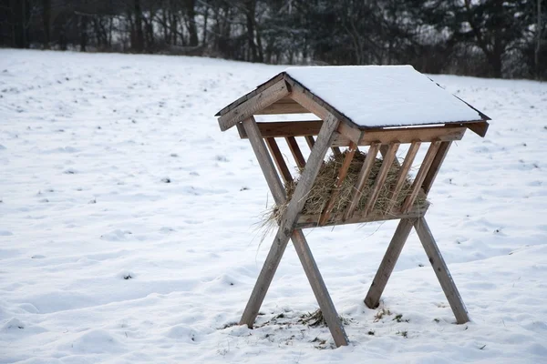 Stock image Fodder rack in the winter