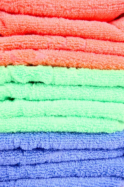 Orange Green Blue Clean Towels — Stock Photo, Image