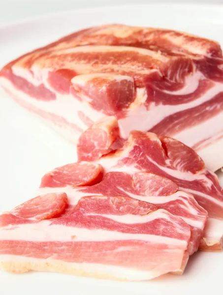 Räucherfleisch Scheiben Geschnitten Schweinefleisch — Stockfoto