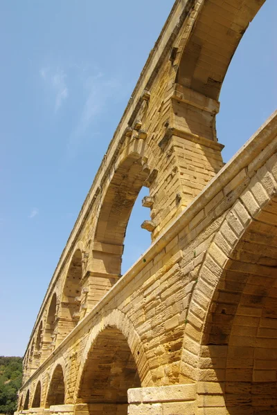 Pont Garde Προβολή Κατακόρυφο Τμήμα Ρωμαϊκή Γέφυρα Επαρχία Γαλλία — Φωτογραφία Αρχείου