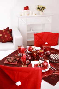 Place setting for Christmas clipart