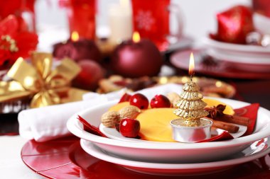 Place setting for Christmas clipart