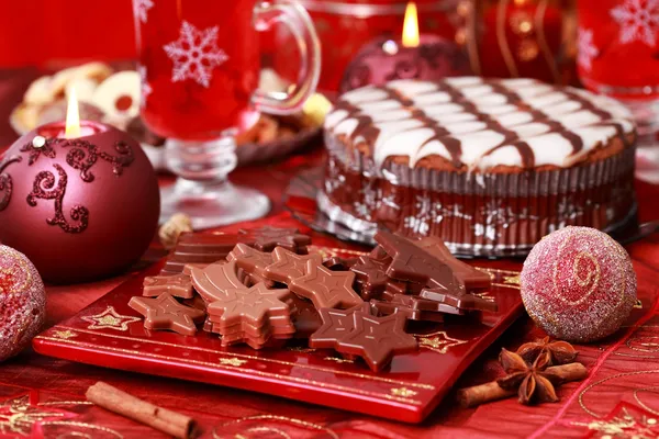 Süße Schokolade zu Weihnachten — Stockfoto