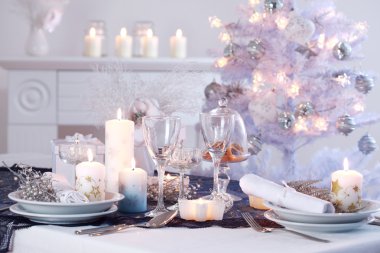 Place setting for Christmas clipart