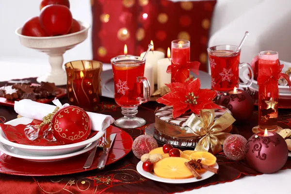 Place setting for Christmas — Stock Photo, Image